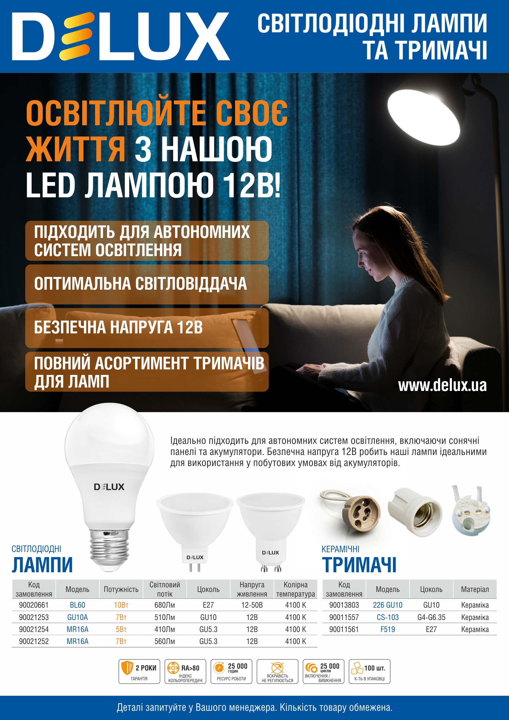 LED лампи 12В для автономних систем освітлення