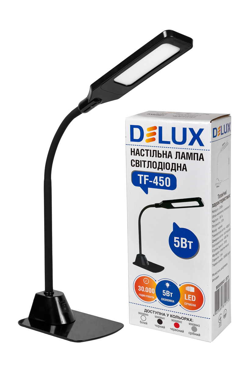 Светильник светодиодный настольный DELUX TF-450 4000K 5Вт черный